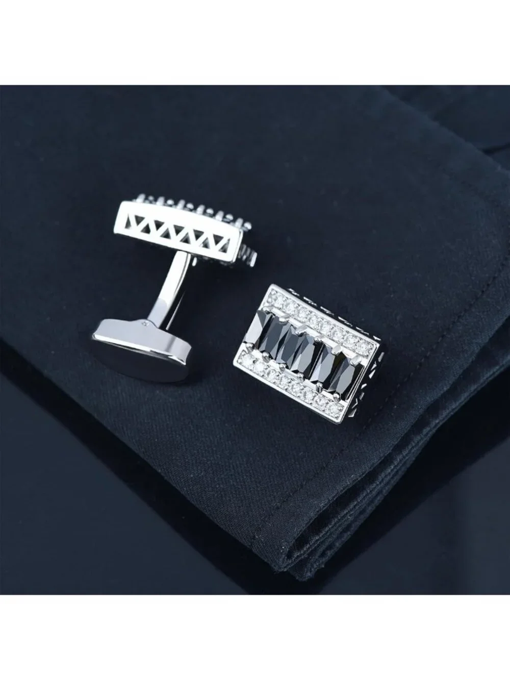 Luxurious Cubic Zirconia Cufflinks for Men - Elegant Wedding & Business